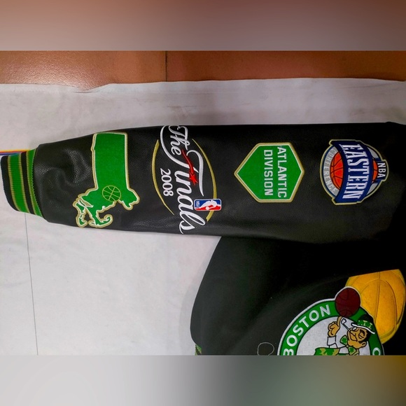 Show your love for the Boston Celtics with this black, green, and gold varsity. - Picture 4 of 6
